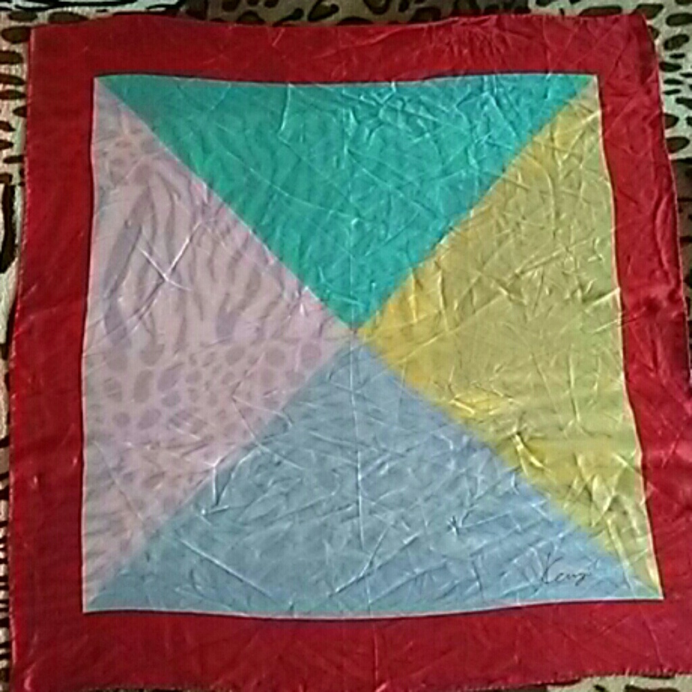 100% silk square Kenzo vintage designer scarf